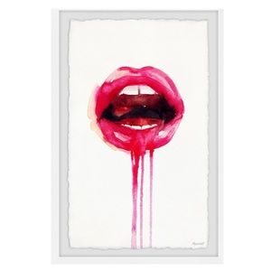 MARMONT HILL 🩷 Dripping Lipstick Framed Wall Art